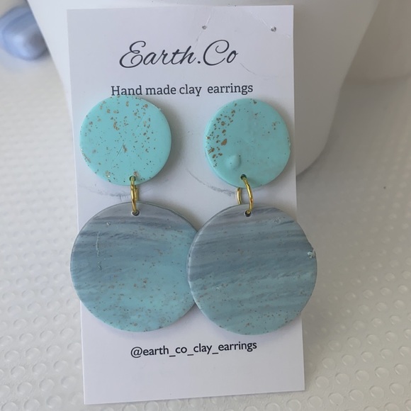 Handmade clay earrings. New - Picture 5 of 14